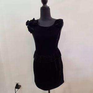 Black velvet tank dress